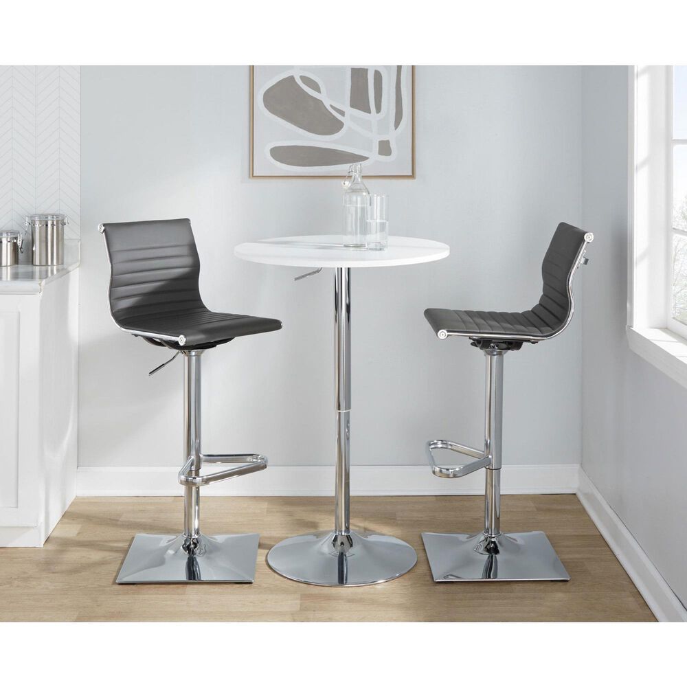 Lumisource Masters Swivel Adjustable Barstool with Grey Cushion in Chrome, , large
