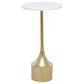 Maple and Jade Pedestal End Table in White and Gold, , large