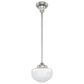 Hunter Saddle Creek 1-Light Mini Pendant with Shiny Cased White Glass in Brushed Nickel, , large