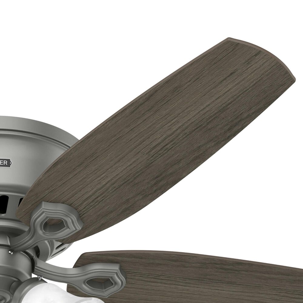 Hunter Builder Low Profile 52&quot; Ceiling Fan with Lights in Matte Silver, , large