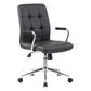 Regal Co. Boss Modern Office Chair with Chrome Arms in Black Faux Leather, , large