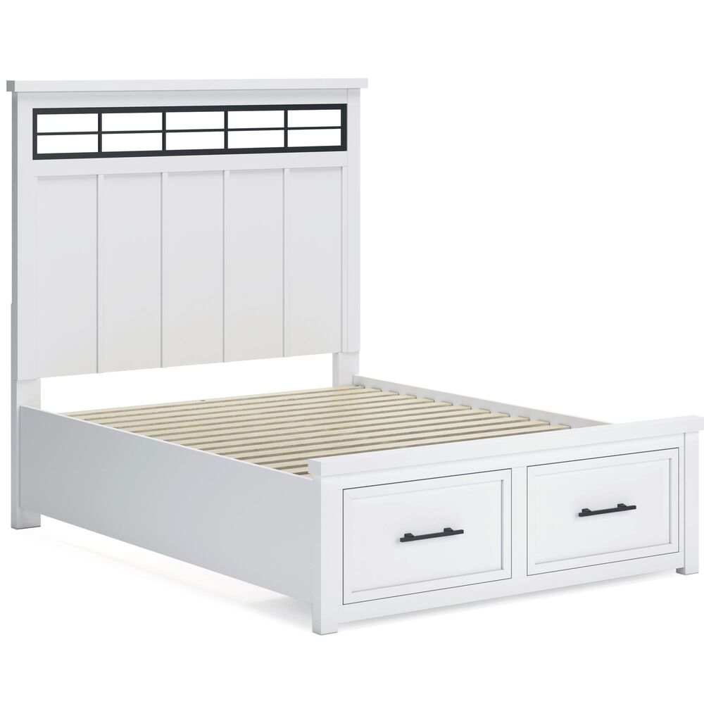 Ashley Ashbryn Queen Storage Bed in White and Natural, , large