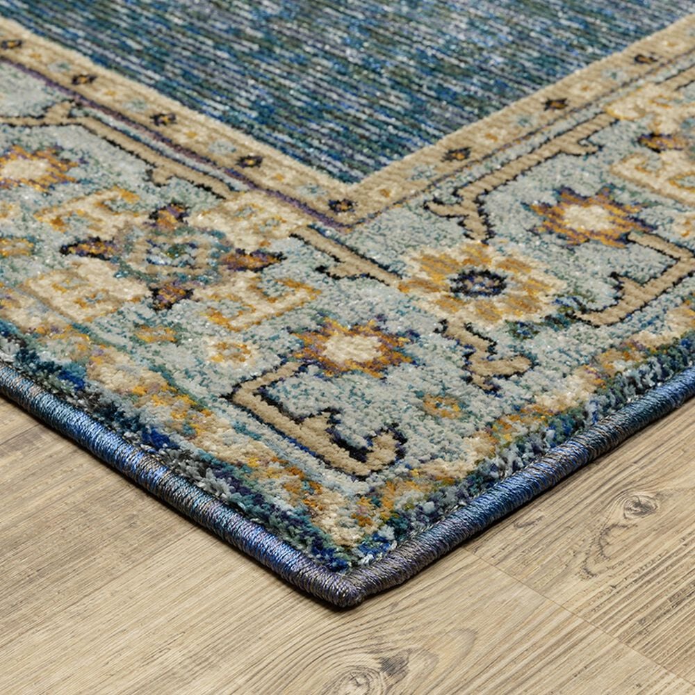 Oriental Weavers Andorra 5&#39;3&quot; x 7&#39;3&quot; Blue and Gold Area Rug, , large