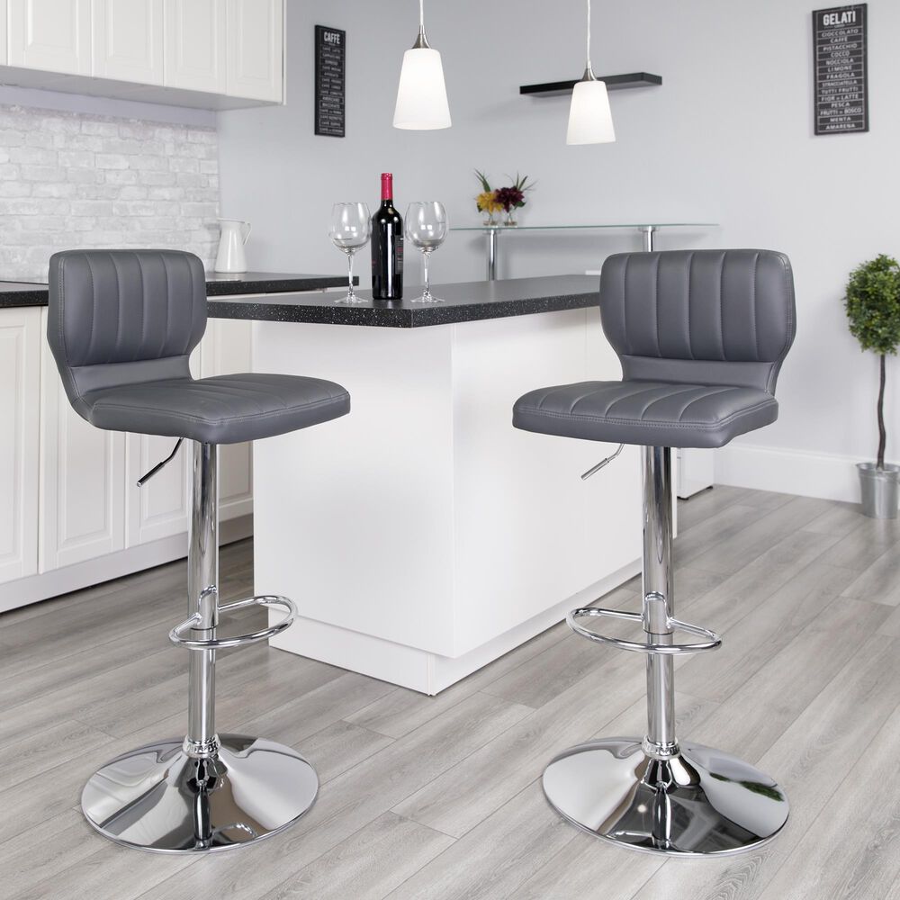 Flash Furniture Adjustable Barstool in Gray, , large