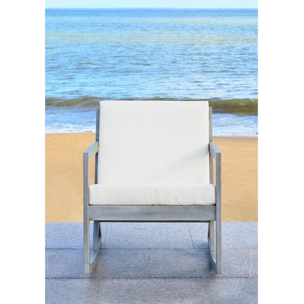 Safavieh Vernon Rocking Chair in Grey/Beige, , large