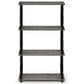 HOMLUX Turn-N-Tube 4-Tier Corner Open Storage Bookshelf in French Oak and Black, , large