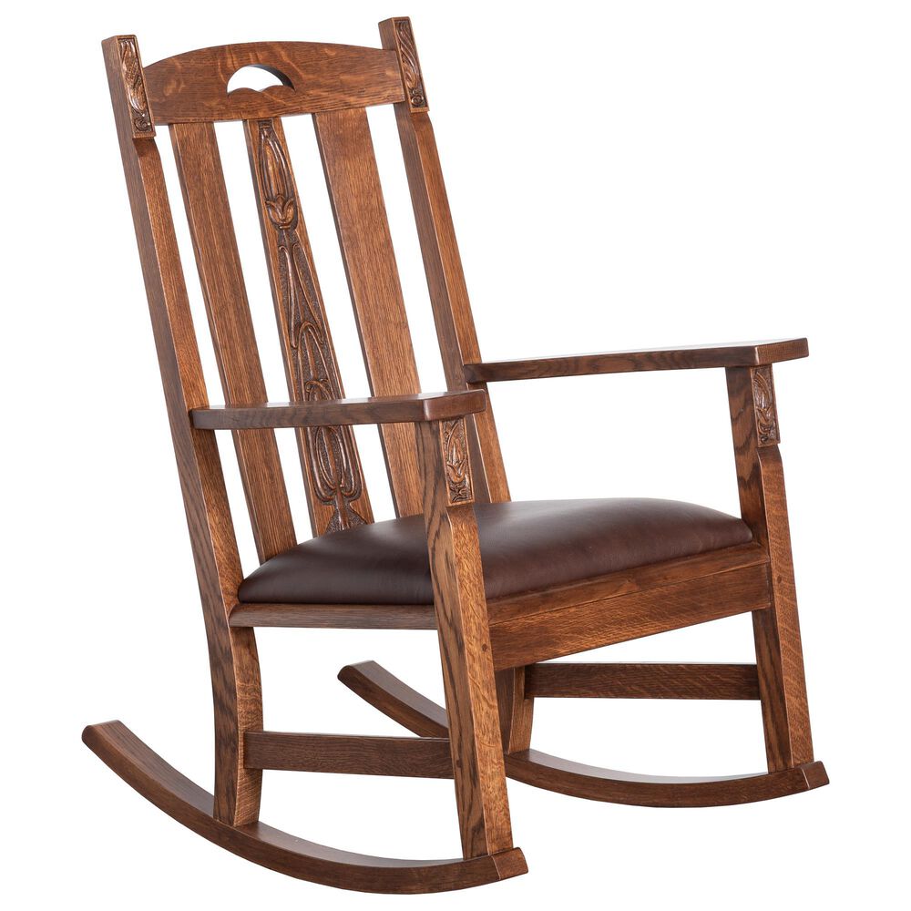 Stickley Furniture Collector Edition LaSalle Rocker with Lodge Frame in Colman Boot, , large