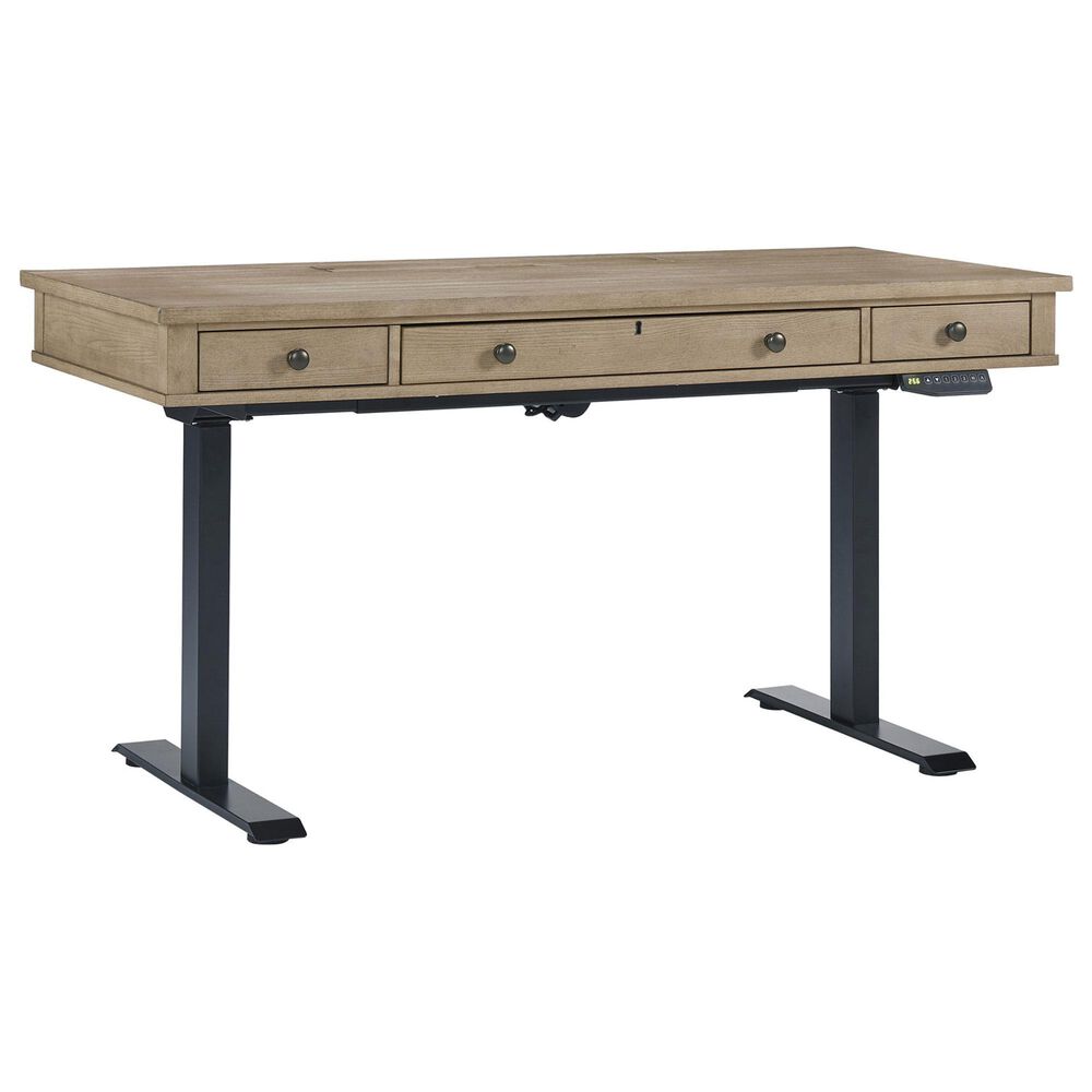 Riva Ridge Emerson 60" Sit and Stand Desk in Light Elm and Black, , large