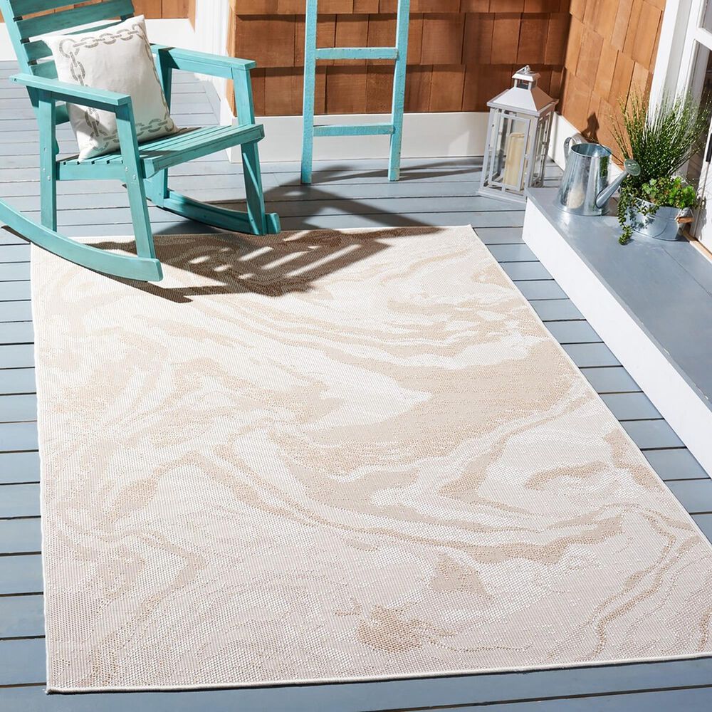 Safavieh Martha Stewart Cyprus Abstract 4&#39;5&quot; x 6&#39;5&quot; Ivory and Beige Area Rug, , large