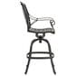 Hearth and Haven Outdoor Aluminum Swivel Barstool with Scrolled Arms in Bronze, , large