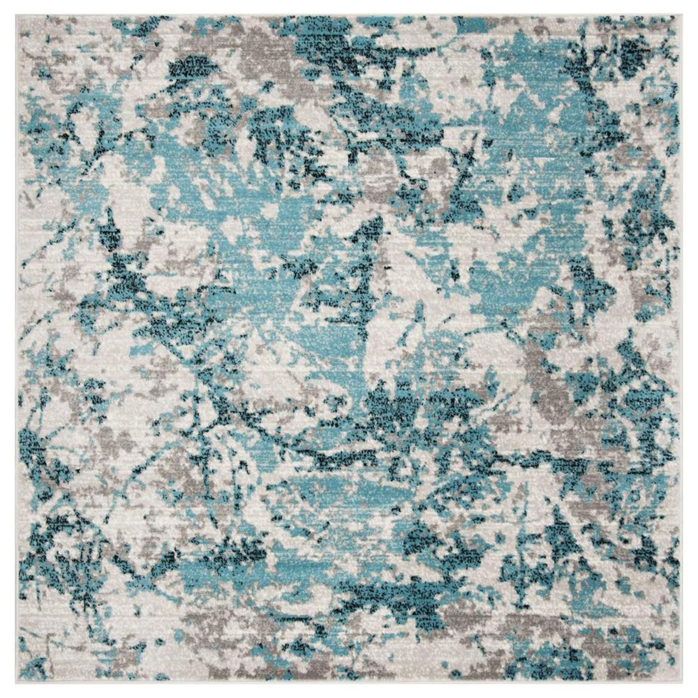 Safavieh Skyler SKY186M 4" Square Blue and Ivory Area Rug, , large