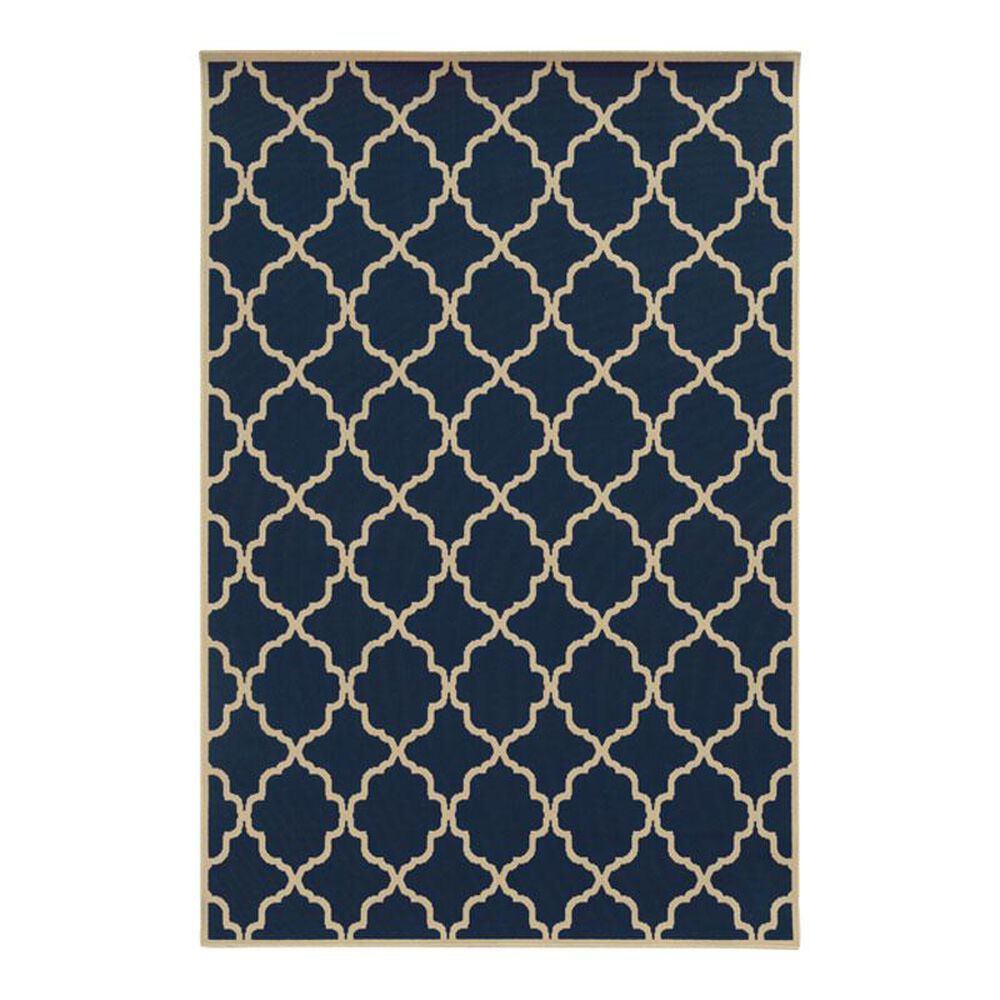 Oriental Weavers Riviera 4770L 7'10" Round Navy Area Rug, , large