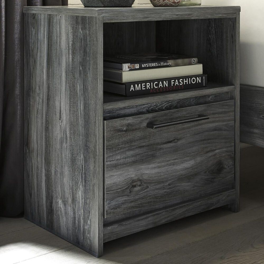Ashley Baystorm 1-Drawer Nightstand in Smoke Gray, , large