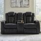 Ashley Caveman Den Power Reclining Loveseat with Console in Midnight, , large
