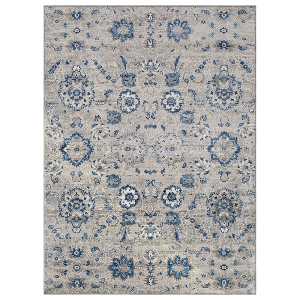 Surya Monaco MOC-2308 2' x 3' Gray, Silver, Bright Blue, Navy and Cream Scatter Rug, , large