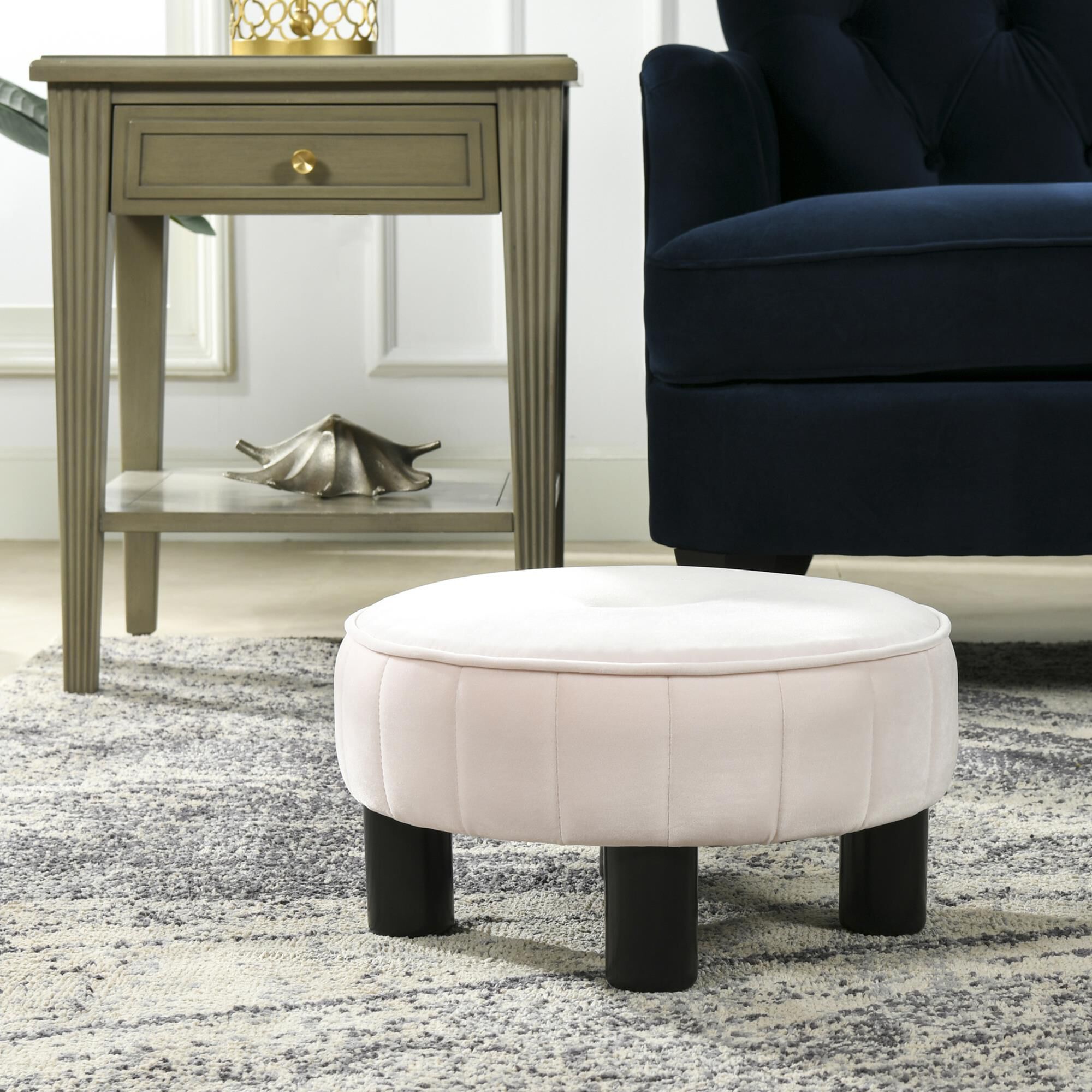Pink round ottoman cheap stool