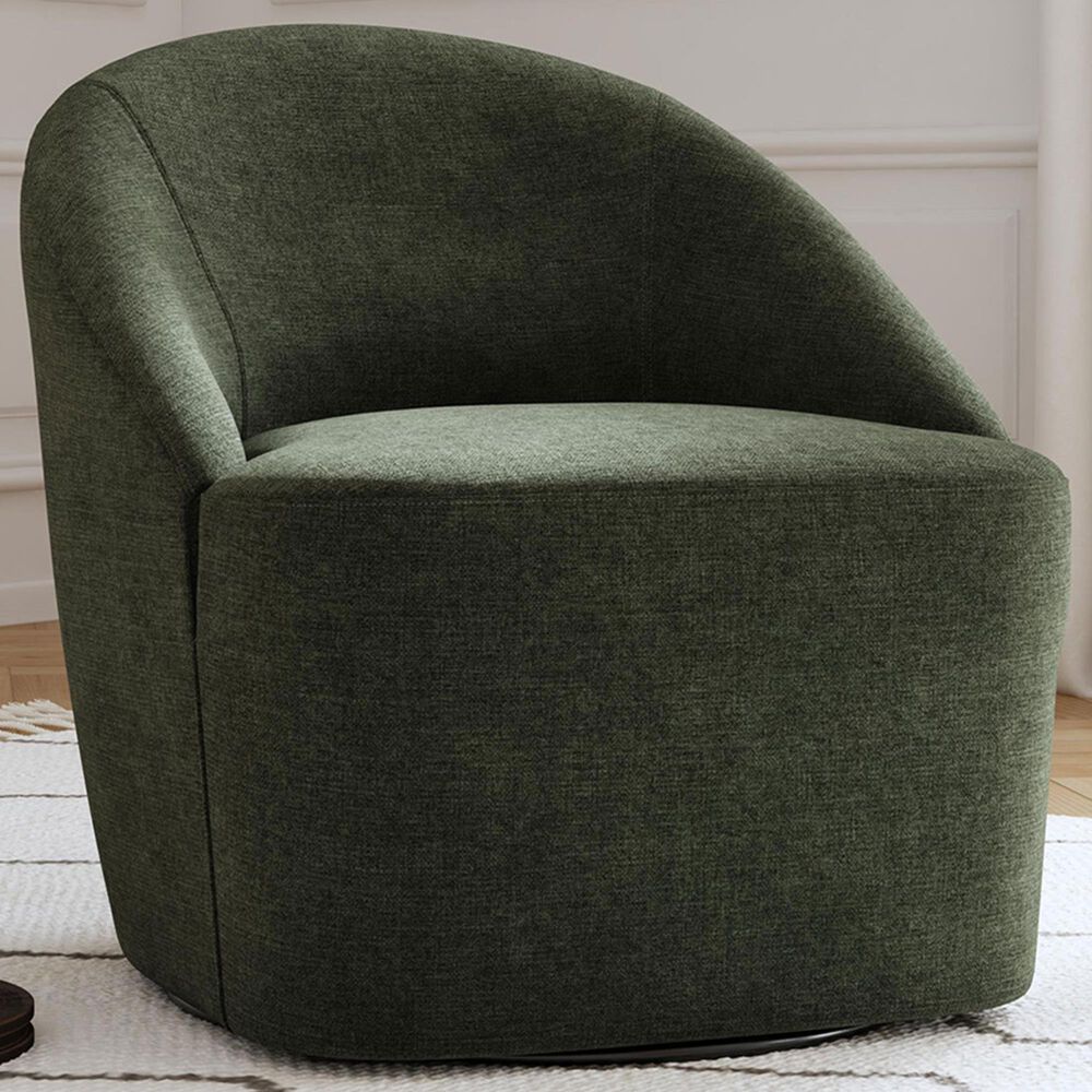 Coaster Leon Swivel Chair in Hunter Green, , large