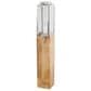 Maple and Jade Handmade Indoor/Outdoor Candle Lantern in Oiled Brown, Silver and Clear, , large