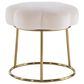 Linon Home Decor Seraphina Vanity Stool with White Cushion in Gold, , large