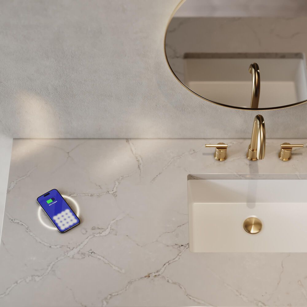 James Martin Vanities Brittany 60" Single Bathroom Vanity in Burnished Mahogany with 3 cm Eternal Jasmine Pearl Silestone Top, Rectangular Sink and FreePower Wireless Charger, , large