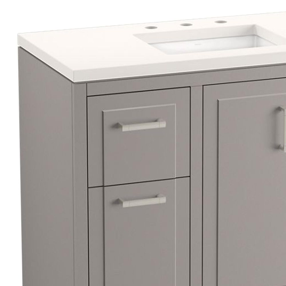 Kohler Seer 36" Single Bathroom Vanity in Mohair Grey with 3 cm Pure White Quartz Top and Rectangular Sink, , large