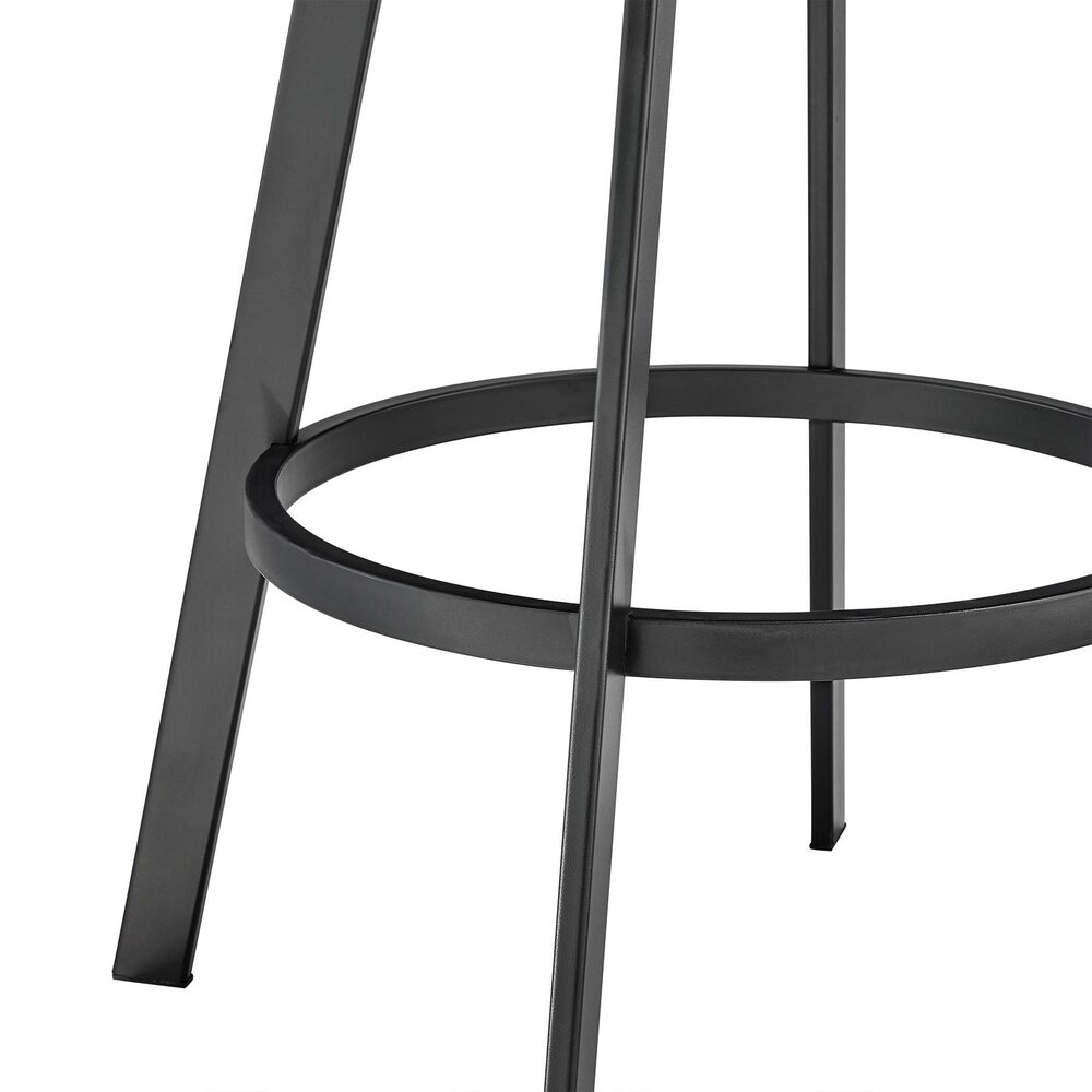 Blue River Chelsea 30&quot; Swivel Barstool with Vintage Gray Cushion in Matte Black, , large