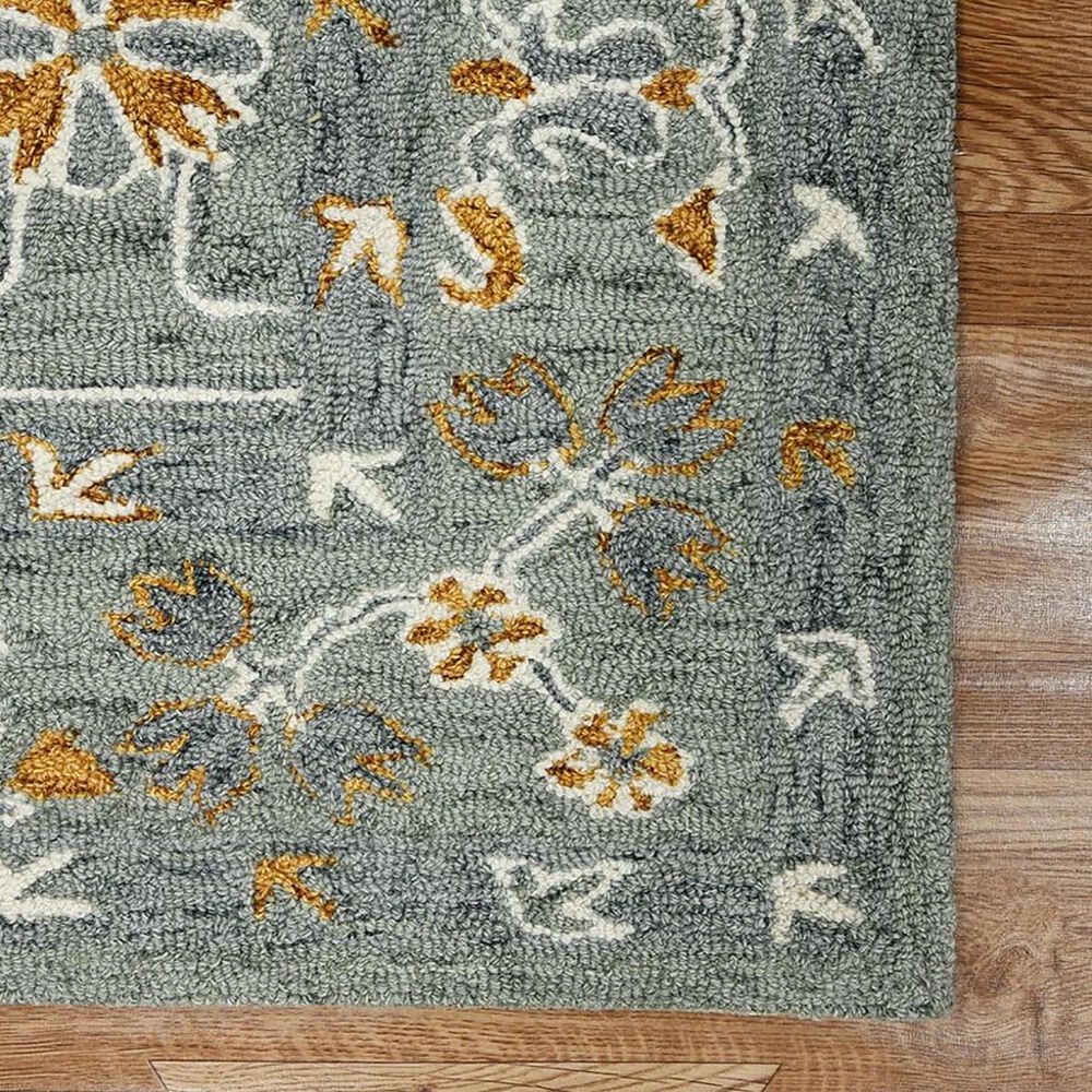 Amer Rugs Romania 2&#39; x 3&#39; Gray and Orange Area Rug, , large