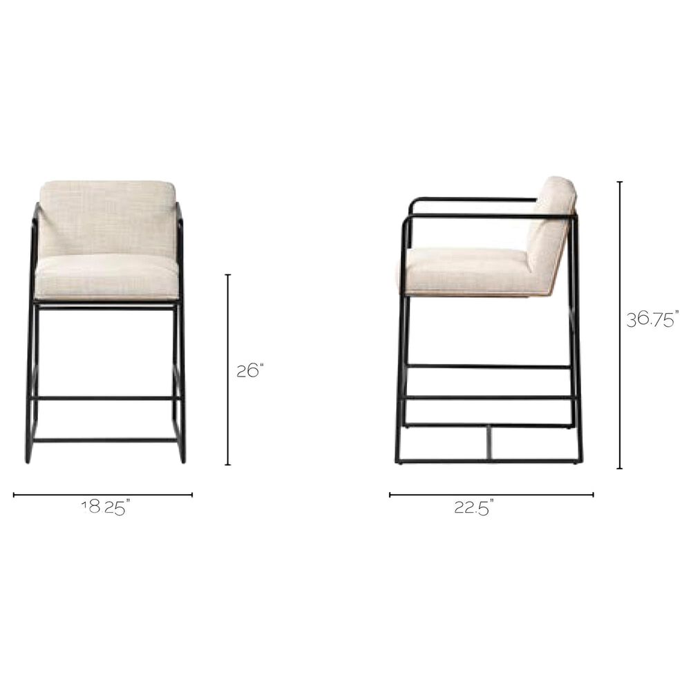 Mercana Stamford Counter Stool with Beige Cushion in Black | Shop NFM 