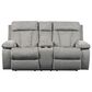 Ashley Mitchiner Manual Double Recliner Loveseat with Console in Fog, , large