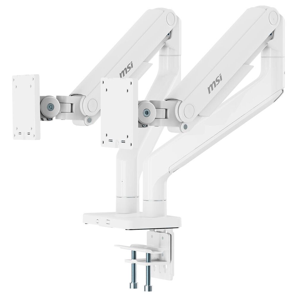 MSI Dual-Arm Monitor Mount for 17 to 45" Displays in Matte White, , large