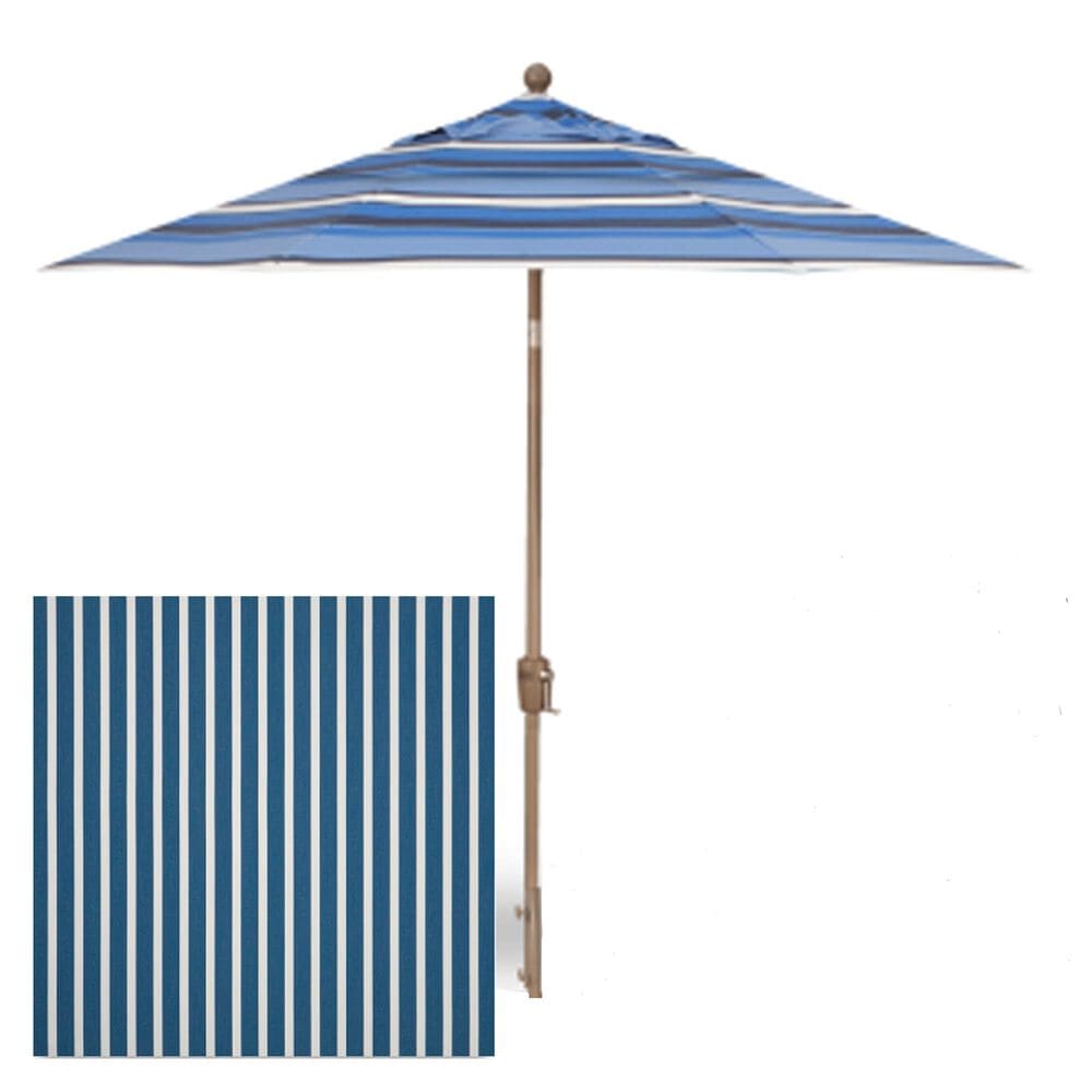 Garden Party 9" Push Button Tilt Umbrella in Shore Regatta Stripe, , large