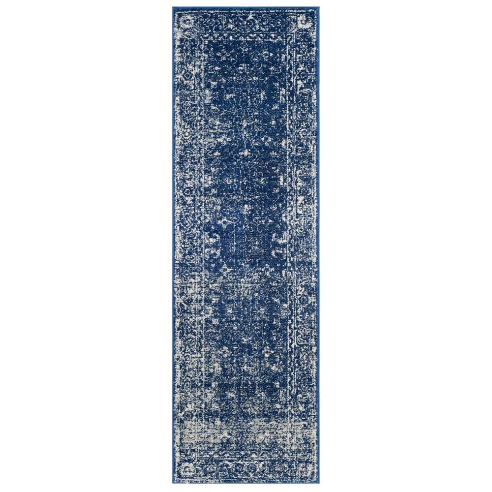 Safavieh Evoke EVK270A 2"2" x 21" Navy and Ivory Runner, , large