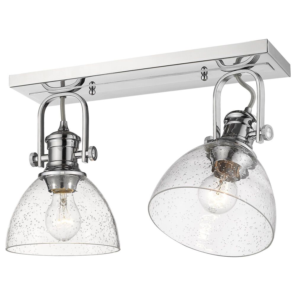 Golden Lighting Hines 2-Light Semi-Flush with Clear Glass in Chrome, , large