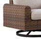 Ashley Dolan Creek Swivel Lounge Chair with Beige Cushion in Brown, , large
