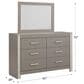 Ashley Surancha 6-Drawer Dresser and Mirror in Gray, , large