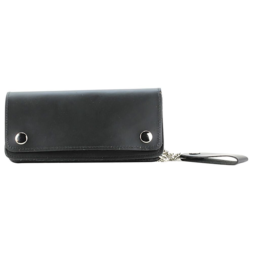 Black Canyon Outfitters 7" Leather Wallet Biker with Chain in Black, , large