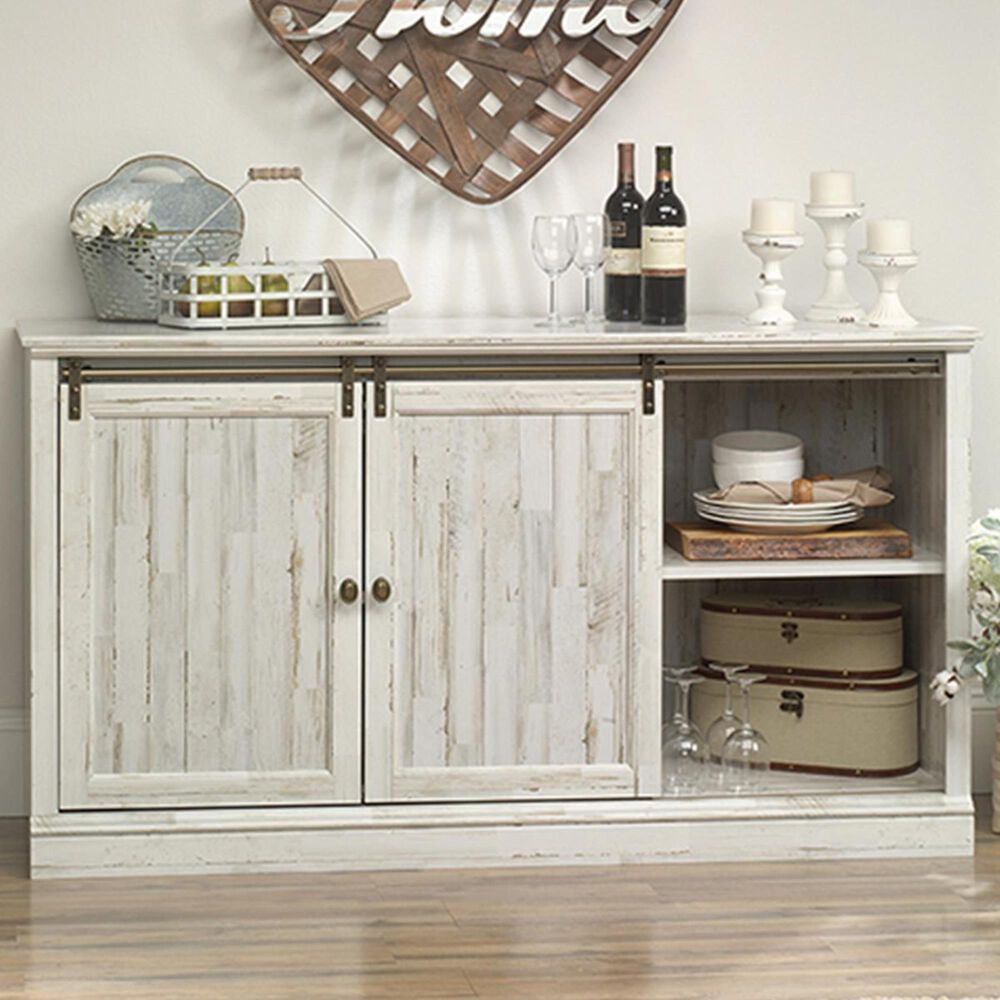 Sauder Barrister Lane 61&quot; Entertainment Credenza in White Plank, , large