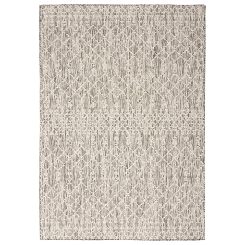 Nourison Positano Southwestern Light Grey 5" x 7" Indoor/Outdoor Area Rug, , large