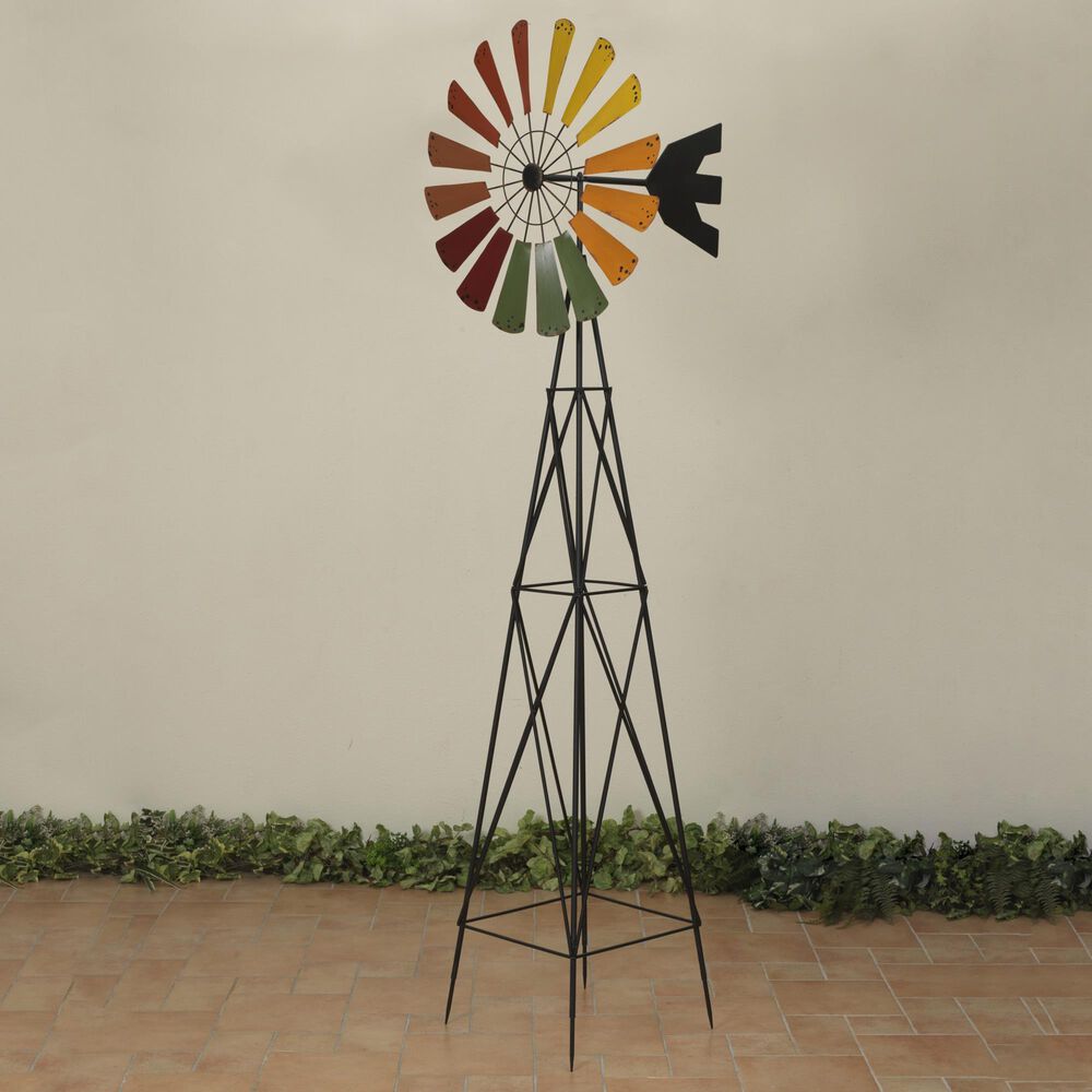 The Gerson Company 91.73&quot; Garden Windmill in Multicolor, , large