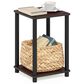 HOMLUX 2-Tier Turn-N-Tube End Table in Dark Cherry and Black, , large
