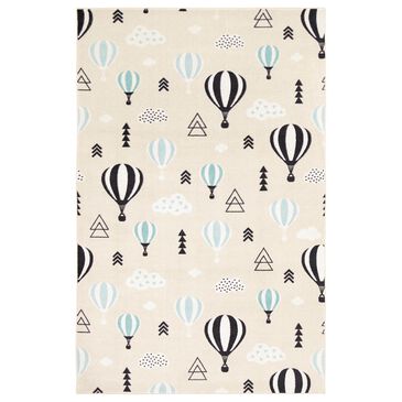Karastan Prismatic 3"4" x 5" Cream and Blue Kids Area Rug, , large