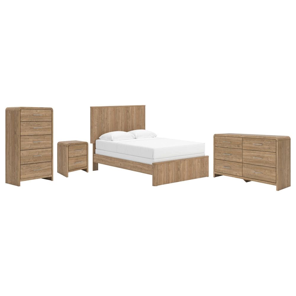 Ashley Gramburg 4 Piece Full Panel Bedroom Set in Warm Brown, , large