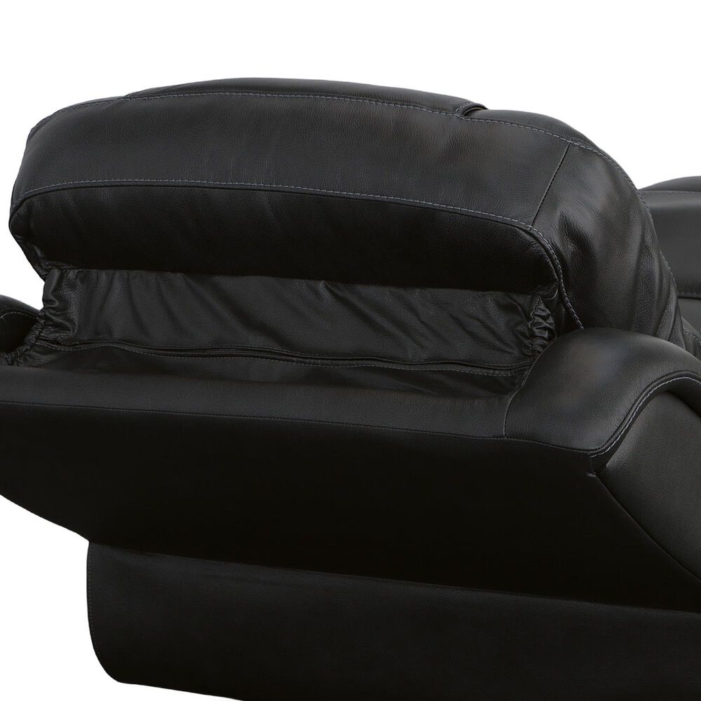 Flexsteel Crew 2-Piece Leather Power Reclining Living Room Set in Raven, , large