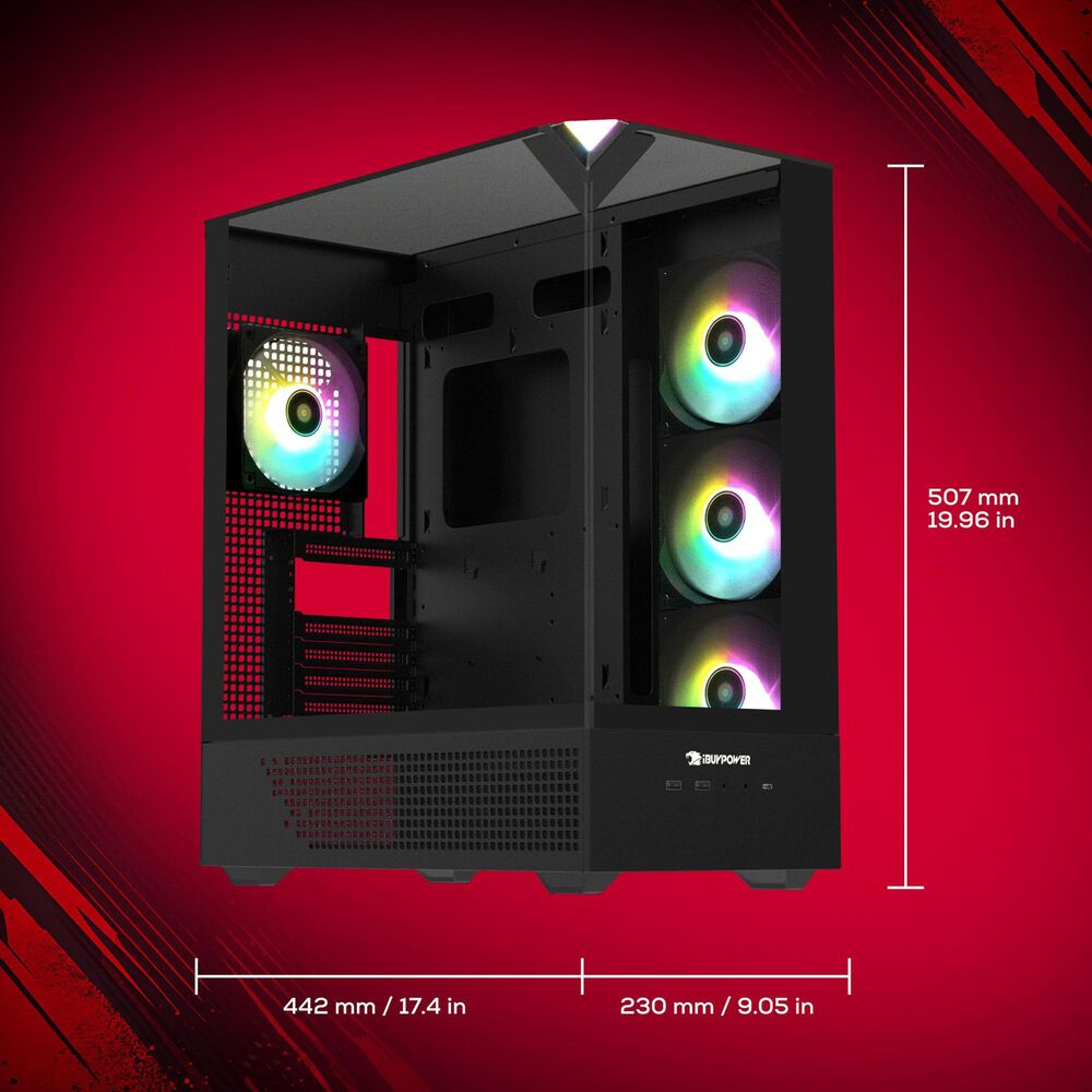iBUYPOWER Element 9 Gaming Desktop PC | Intel Core Ultra 7 265F - 32GB RAM - NVIDIA GeForce RTX 5060Ti Graphics - 1TB SSD in Black, , large