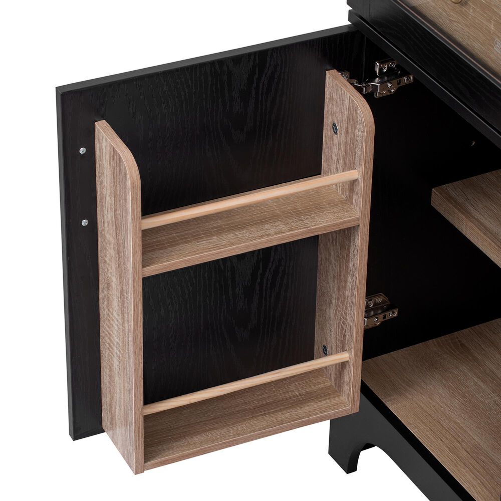 HOMLUX HOMLUX 71" Tall Arched Kitchen Pantry Cabinet with Door Shelves, Farmhouse Kitchen Storage Cabinet with Open &amp; Adjustable Shelves, Hidden Drawer &amp; Glass Door, Cupboard for Kitchen, Dining Room, Black, , large