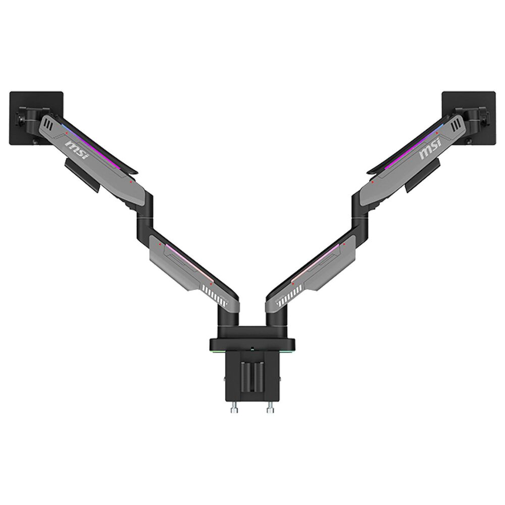 MSI Full-Motion Dual Monitor Mount for 17&quot;-35&quot; Screen in Matte Black and Painted Grey, , large
