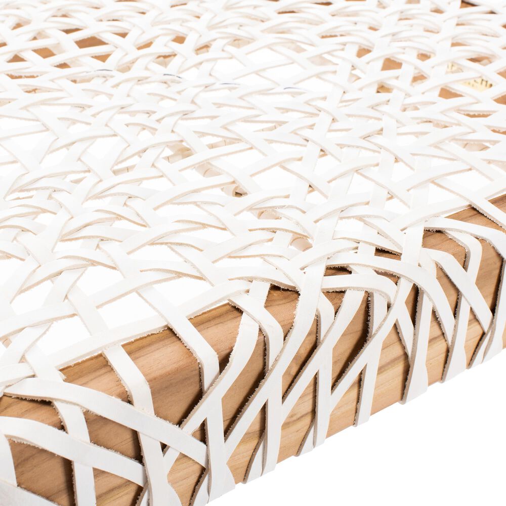Safavieh Bandelier Bench with Off White Leather in Natural, , large