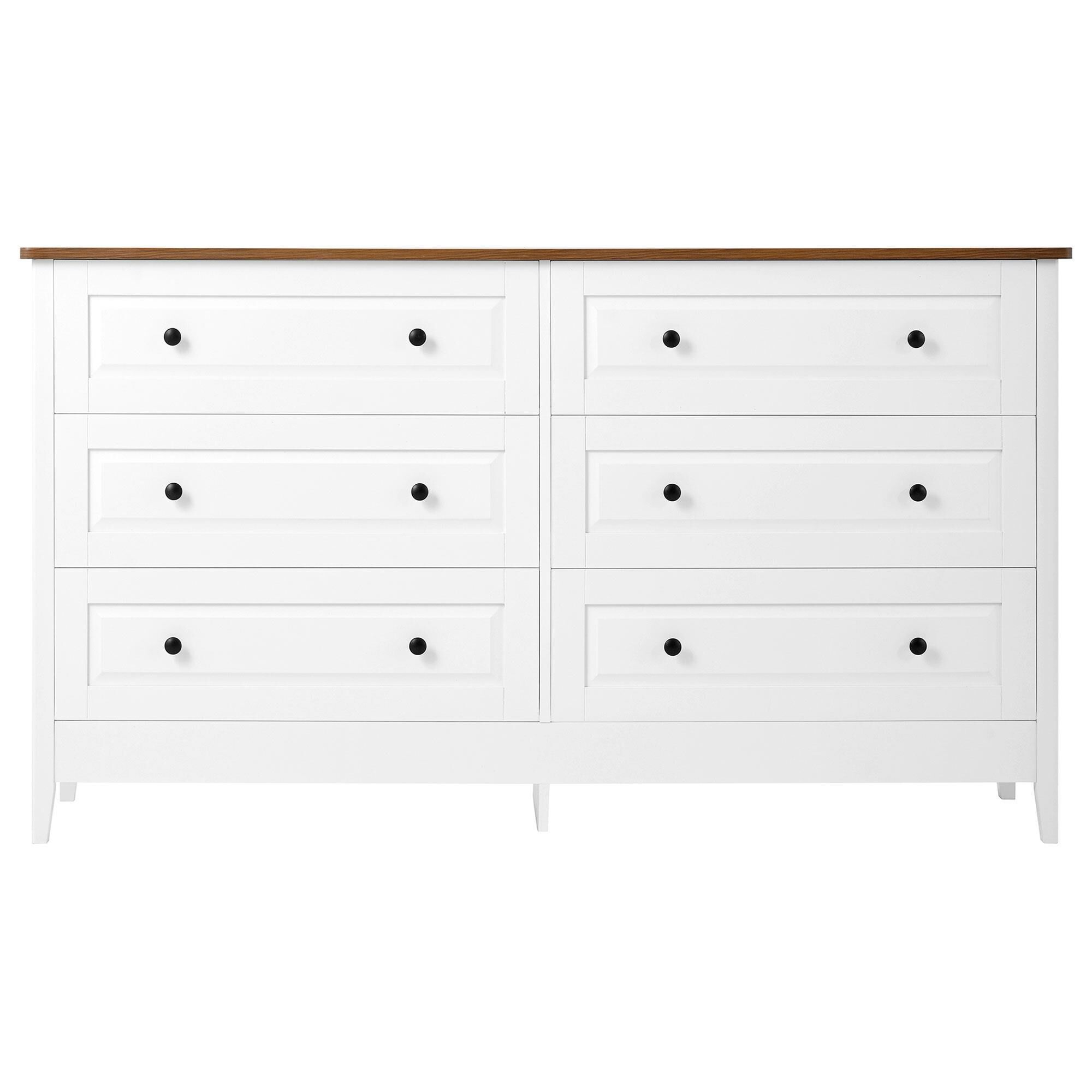 Hearth and Haven 6-Drawer Dresser in White