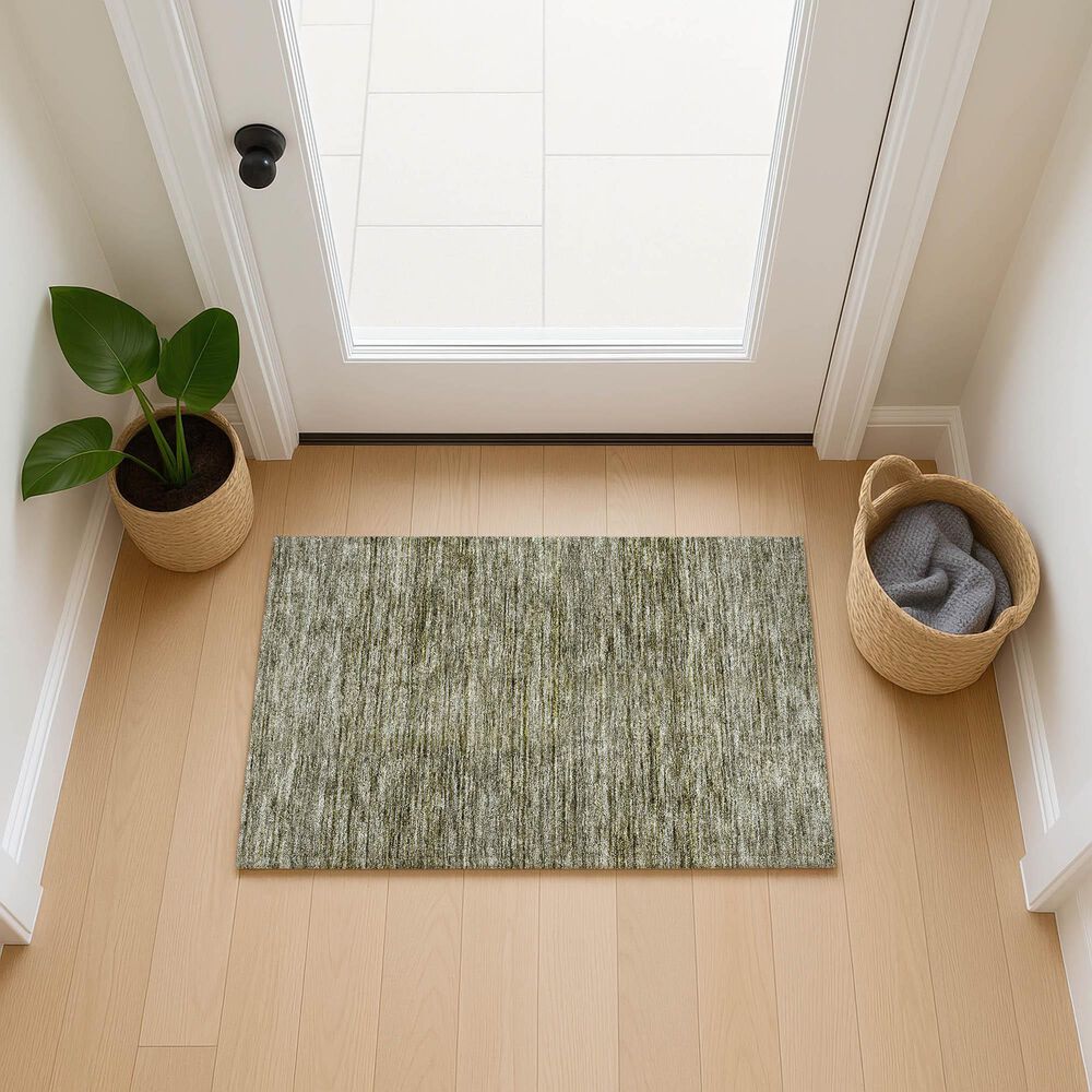 Dalyn Rug Company Soft Essentials Solid Sage 2'6" x 3'10" Indoor/Outdoor Area Rug, , large