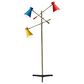 Adesso Lyle 3-Arm Floor Lamp in Antique Brass and Black, , large